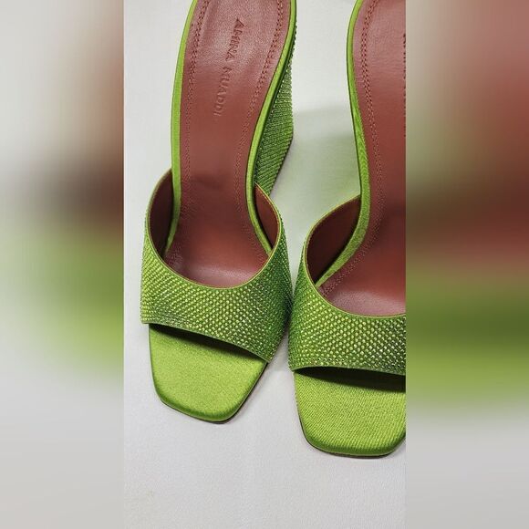 Amina Muaddi Lupita Crystal Wedges - White/Crystals EU 39.5‎  New - Picture 4 of 11